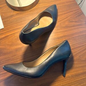 Black leather heels, 7.5, Calvin Klein